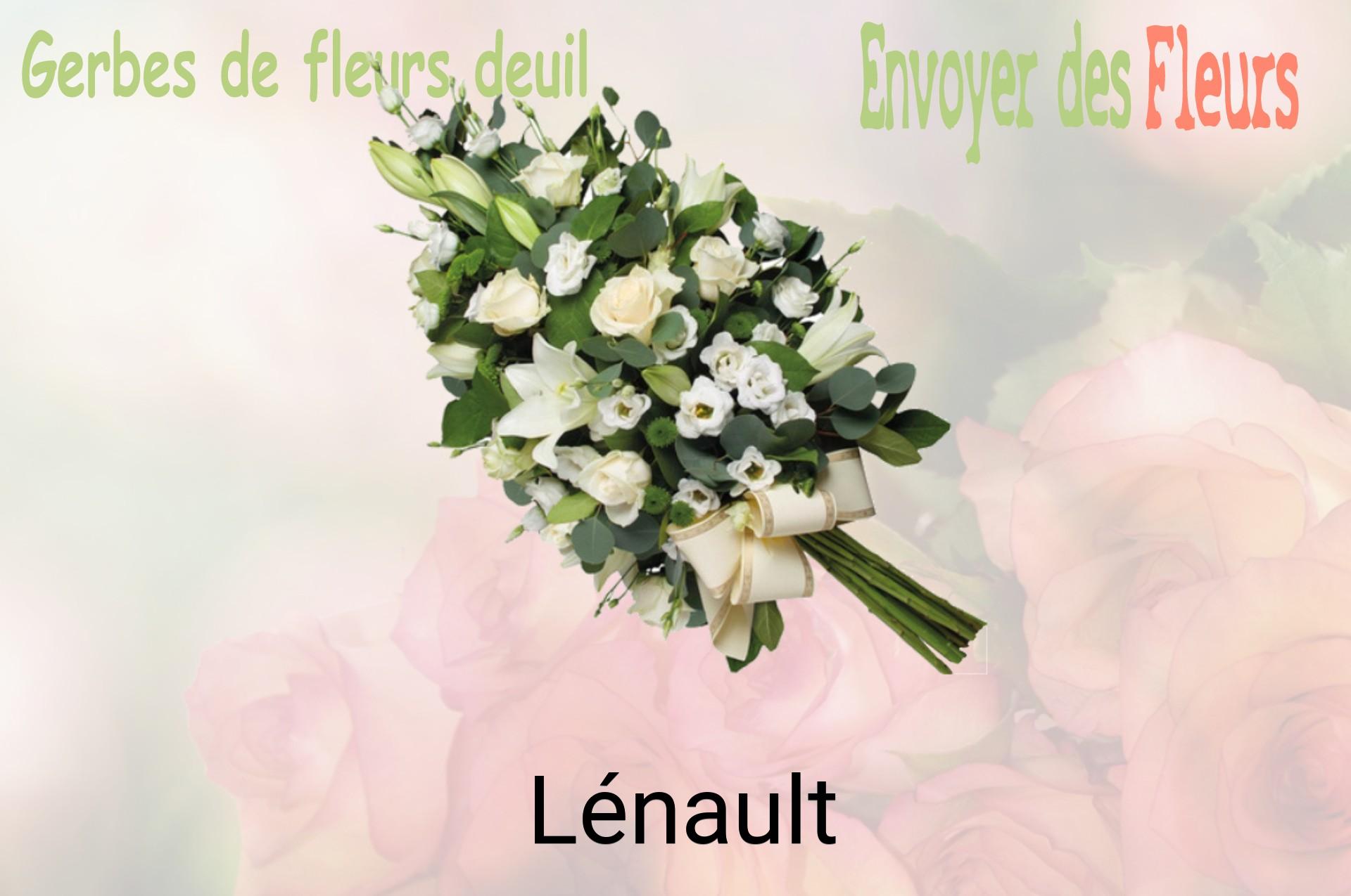 Gerbe de fleurs de deuil livrée à Lénault